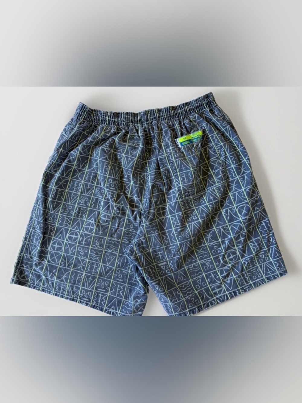 Vintage PCH Pacific Coast Highway Shorts XL Tribal Geo Print Fade Out Neon Skate